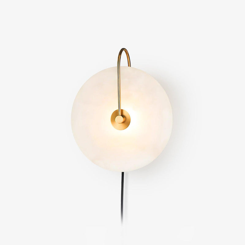 Yvelle Alabaster Plug-In Wall Lamp
