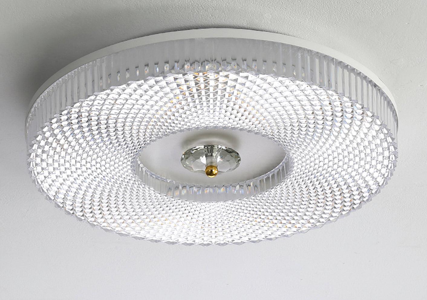 Ayla LED Flush Mount Ceiling Light in white, full front view on a plain background