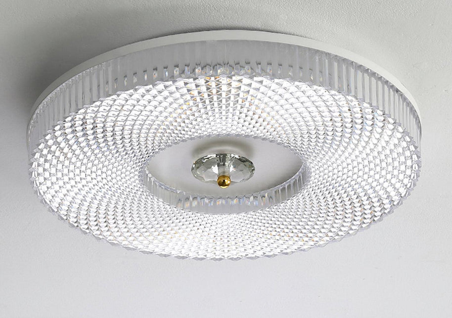 Ayla LED Flush Mount Ceiling Light in white, full front view on a plain background