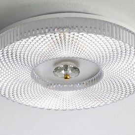Ayla LED Flush Mount Ceiling Light in white, full front view on a plain background