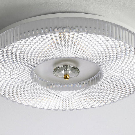 Ayla LED Flush Mount Ceiling Light in white, full front view on a plain background