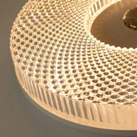 Ayla LED Flush Mount Ceiling Light in white, detail of the acrylic surface and white rim
