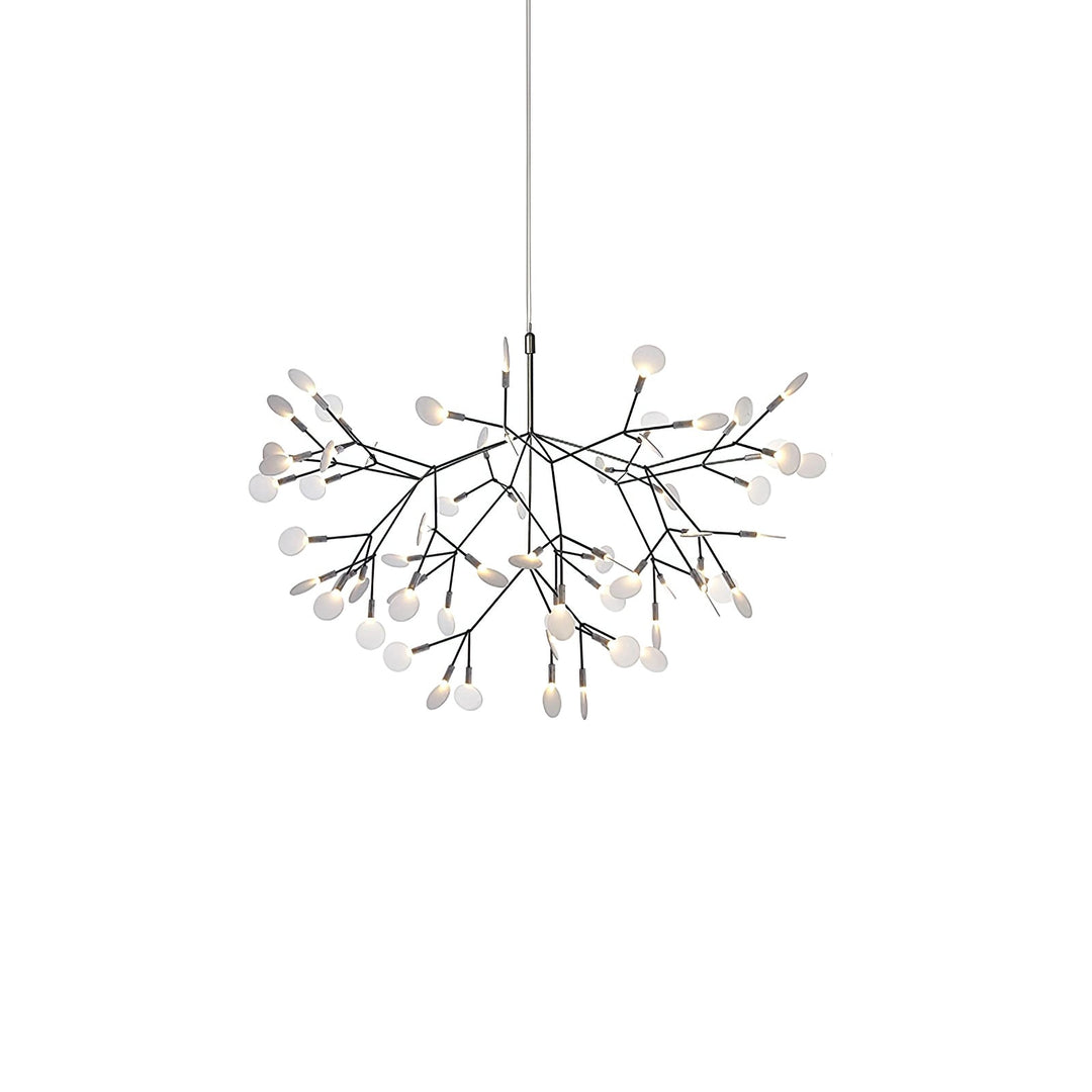 Comvilo firefly LED chandelier in black, full branching fixture shown on a plain white background