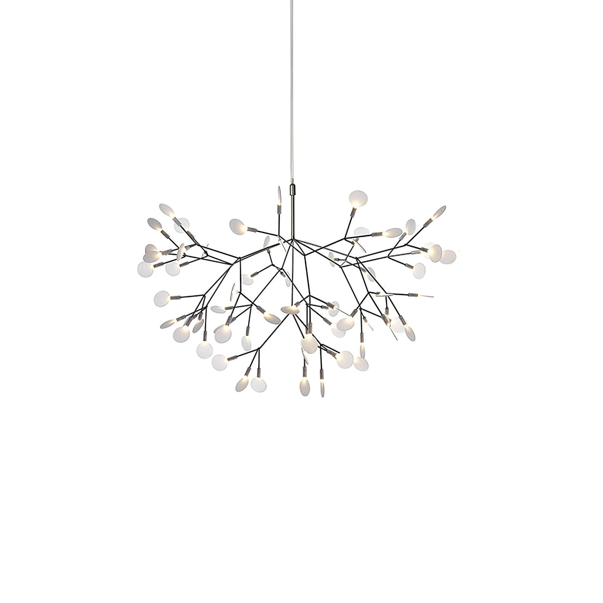 Comvilo firefly LED chandelier in black, full branching fixture shown on a plain white background