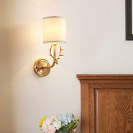 Brass Deer Head Wall Light