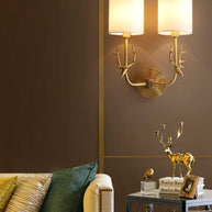 Brass Deer Head Wall Light