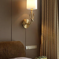 Brass Deer Head Wall Light