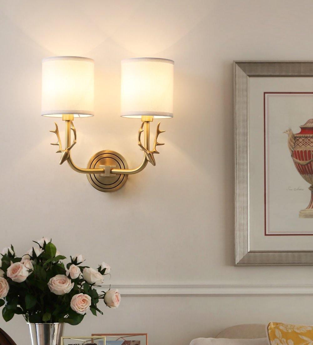 Brass Deer Head Wall Light – image 22