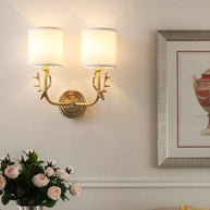 Brass Deer Head Wall Light