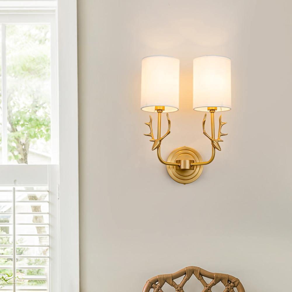 Brass Deer Head Wall Light – image 2