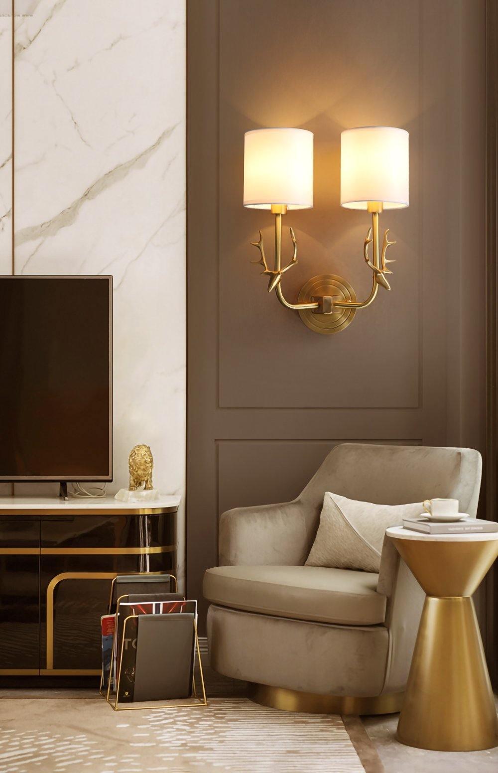Brass Deer Head Wall Light – image 34