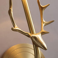 Brass Deer Head Wall Light