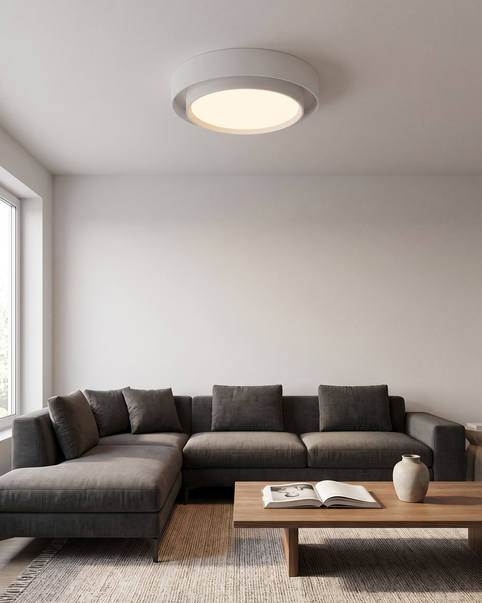 Comvilo Melody Ceiling Lamp in White, portrait product view