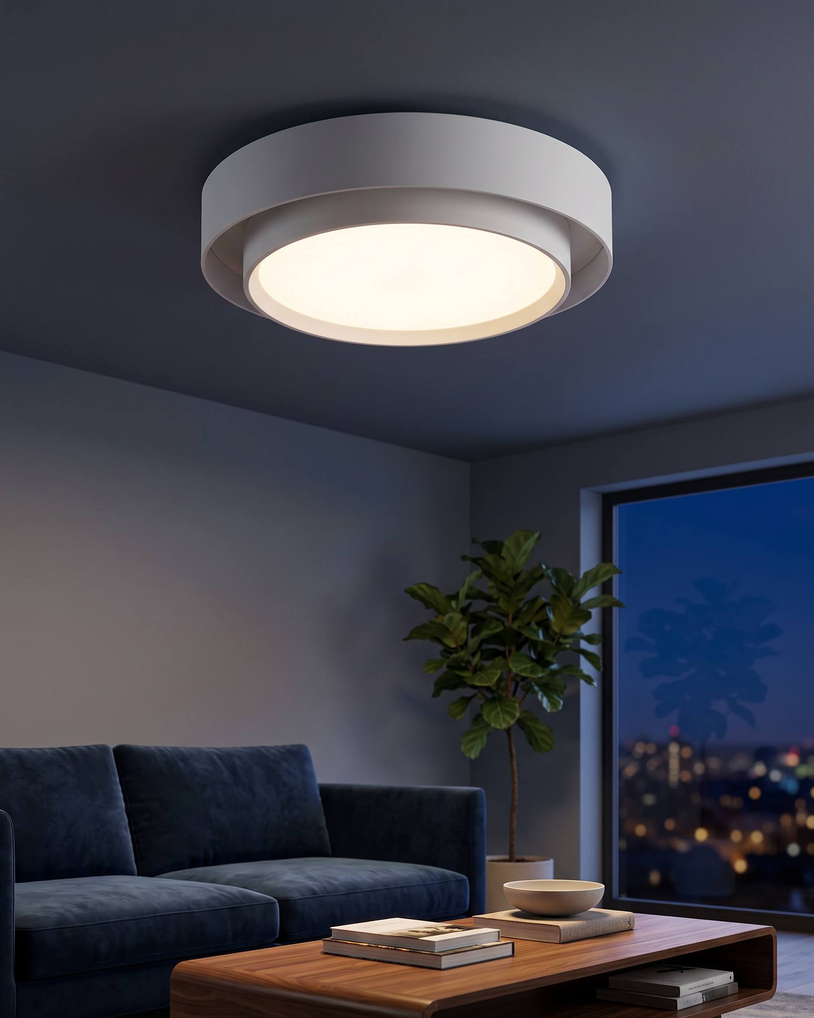 Comvilo Melody Ceiling Lamp in White, portrait product view