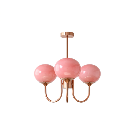 Comvilo Marshmallow Chandelier in Copper and Pink, primary full-product view