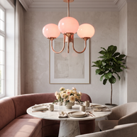 Comvilo Marshmallow Chandelier in Copper and Pink, portrait product view