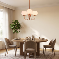 Comvilo Marshmallow Chandelier in Copper and Pink, portrait product view