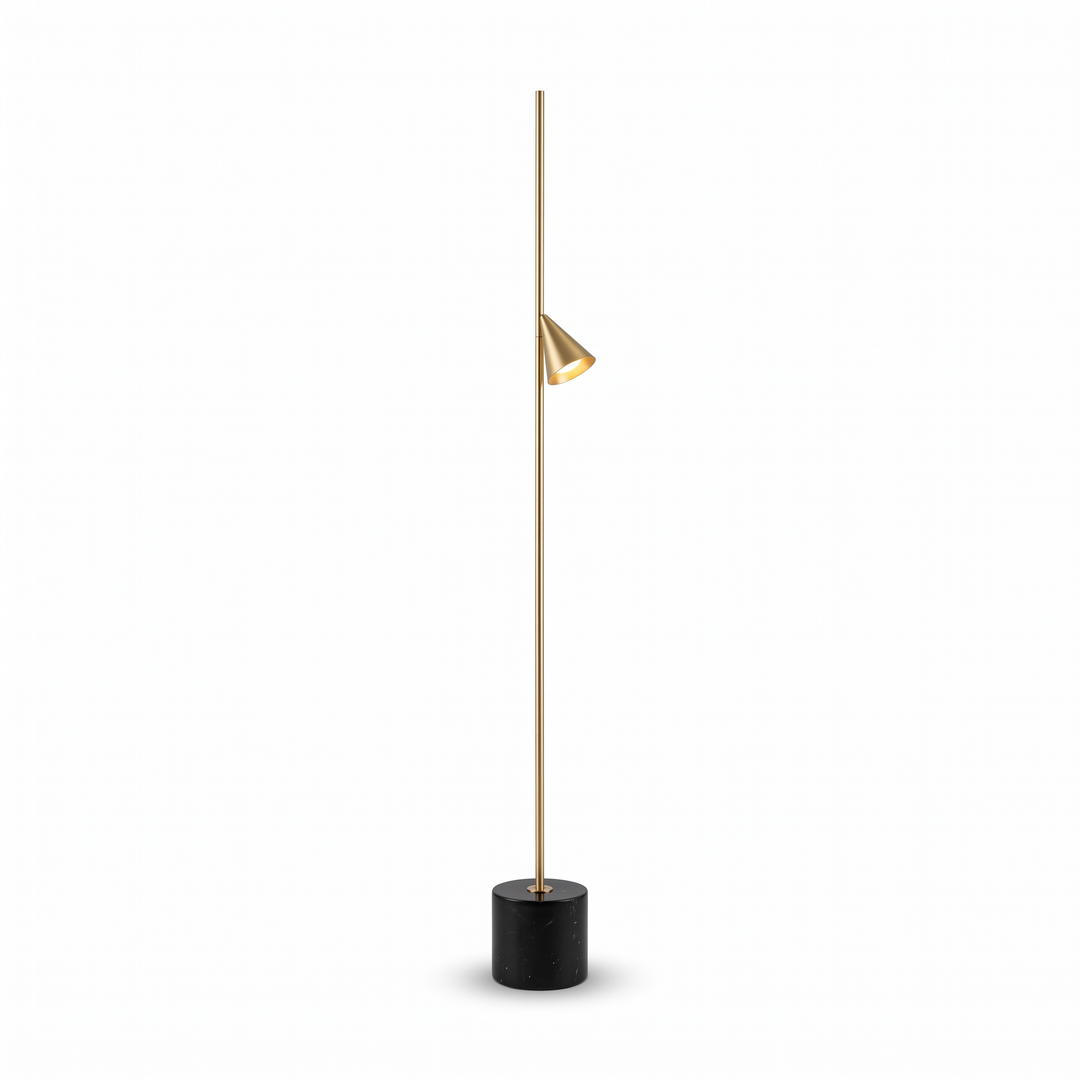Comvilo Soreluna Floor Lamp in Gold and Black, primary full-product view
