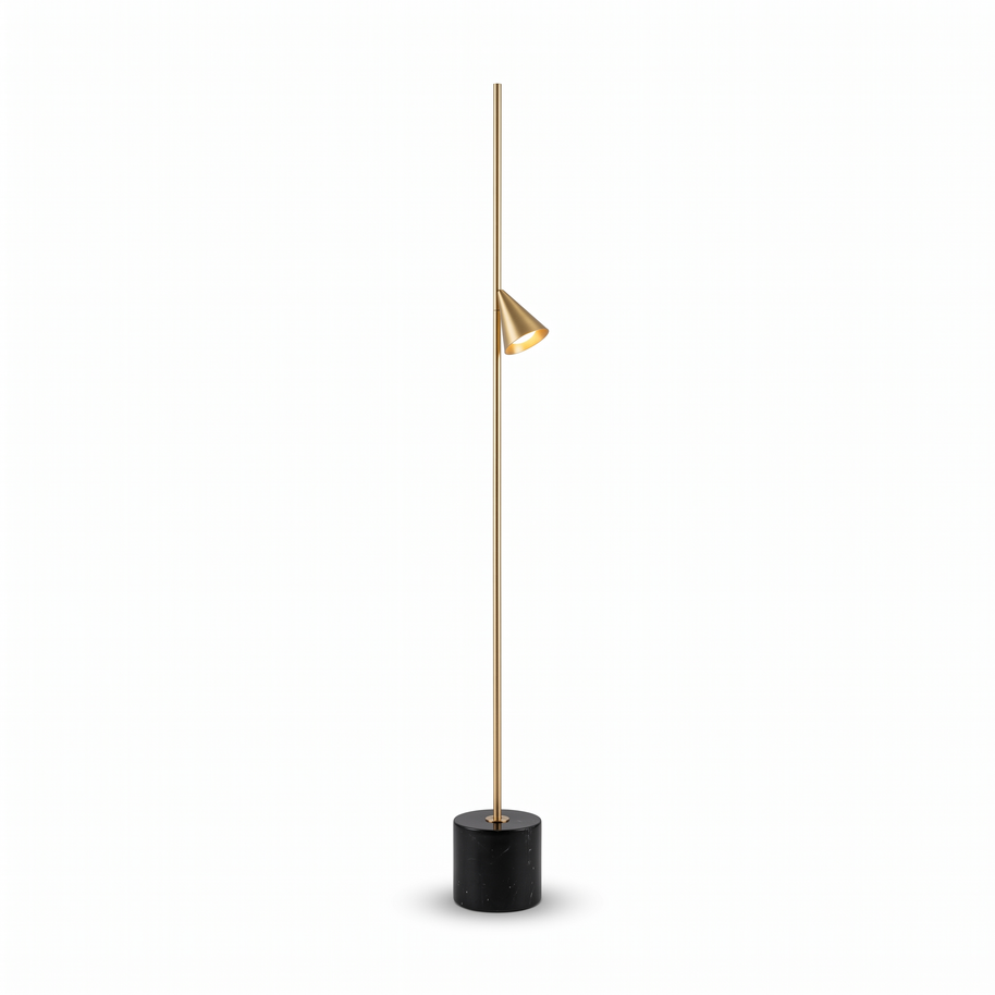 Comvilo Soreluna Floor Lamp in Gold and Black, primary full-product view