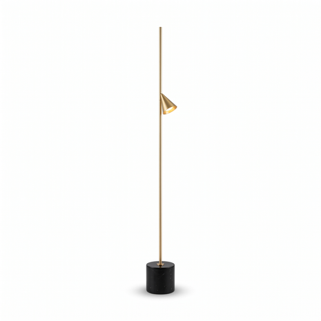 Comvilo Soreluna Floor Lamp in Gold and Black, primary full-product view