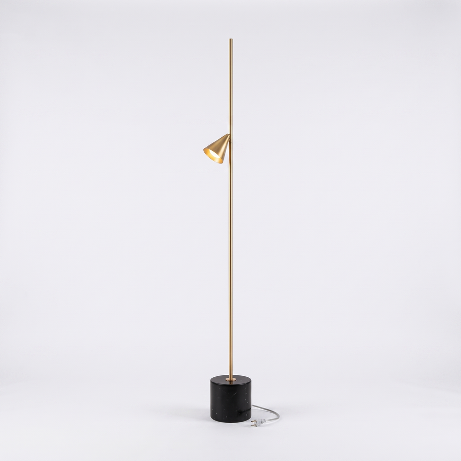 Comvilo Soreluna Floor Lamp in Gold and Black, secondary full-product view