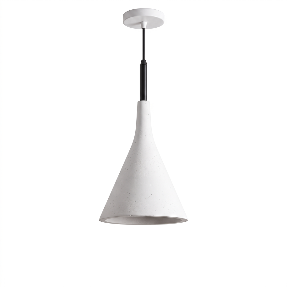 Comvilo Conical Pendant Light in White, detail view