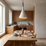 Comvilo Conical Pendant Light in White, portrait product view