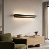 Comvilo Linear LED Wall Light in Black, portrait product view