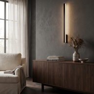 Comvilo Linear LED Wall Light in Black, portrait product view