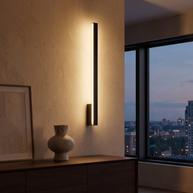 Comvilo Linear LED Wall Light in Black, portrait product view