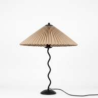 Ondine Pleated Table Lamp in Black and Beige, primary full-product view