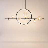 Comvilo Noctelle Seven Light Glass Bubble Chandelier in a seven-light configuration, complete, on a plain studio background.