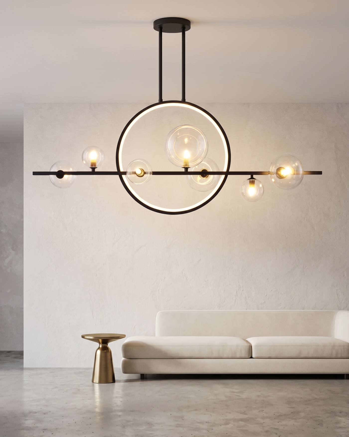 Comvilo Noctelle Seven Light Glass Bubble Chandelier