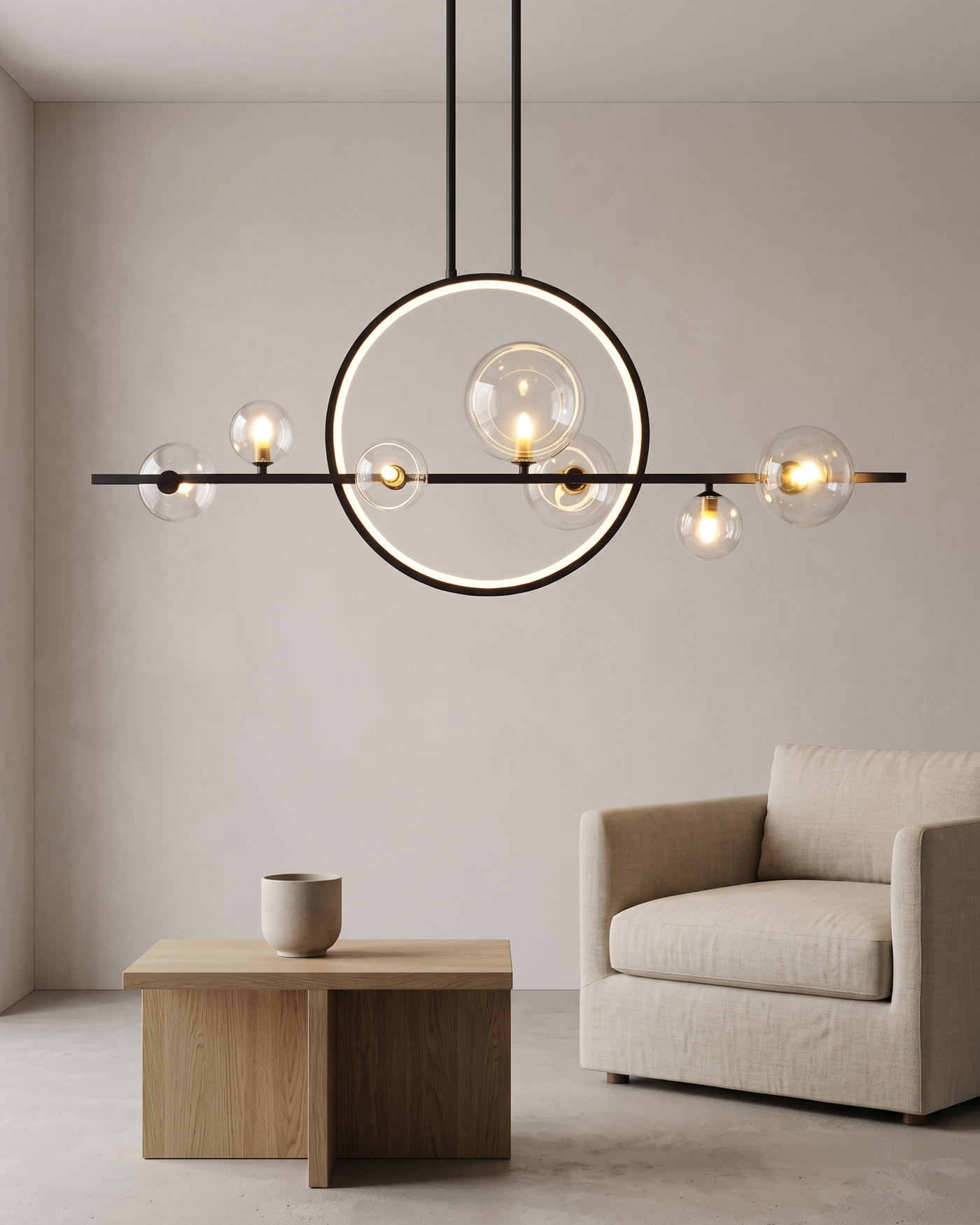 Comvilo Noctelle Seven Light Glass Bubble Chandelier