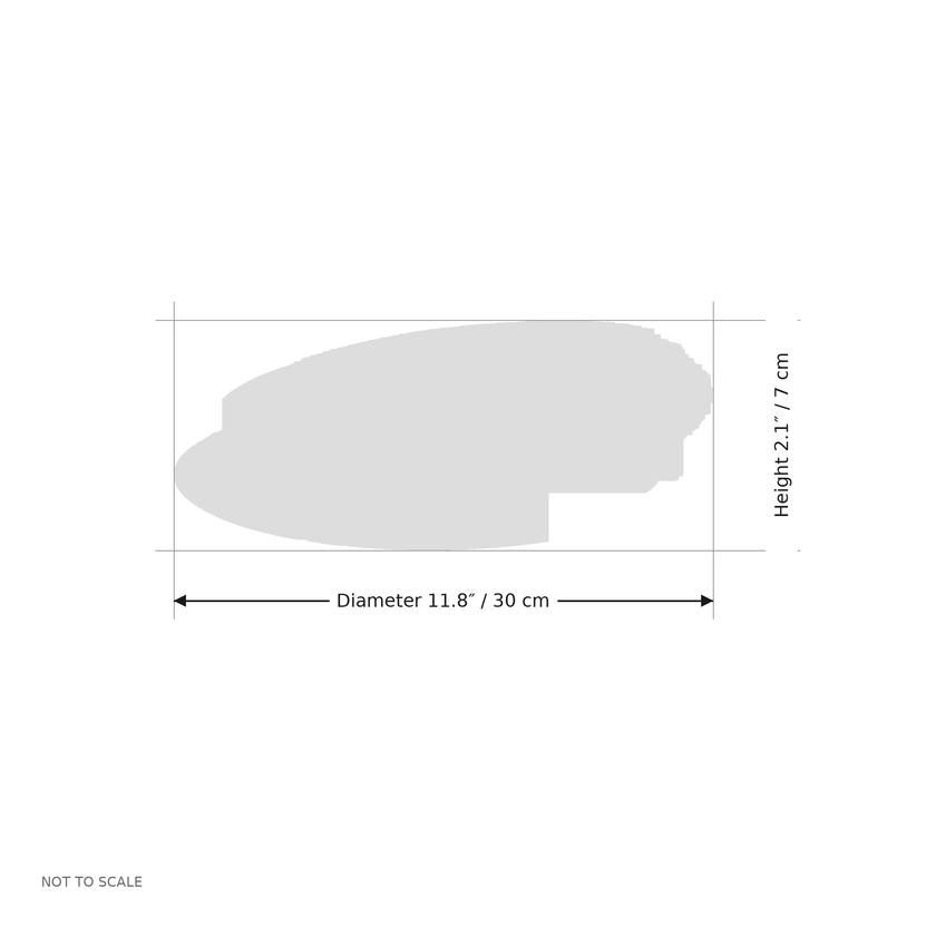 Pietra Walnut Travertine Ceiling Light dimension diagram, not to scale.