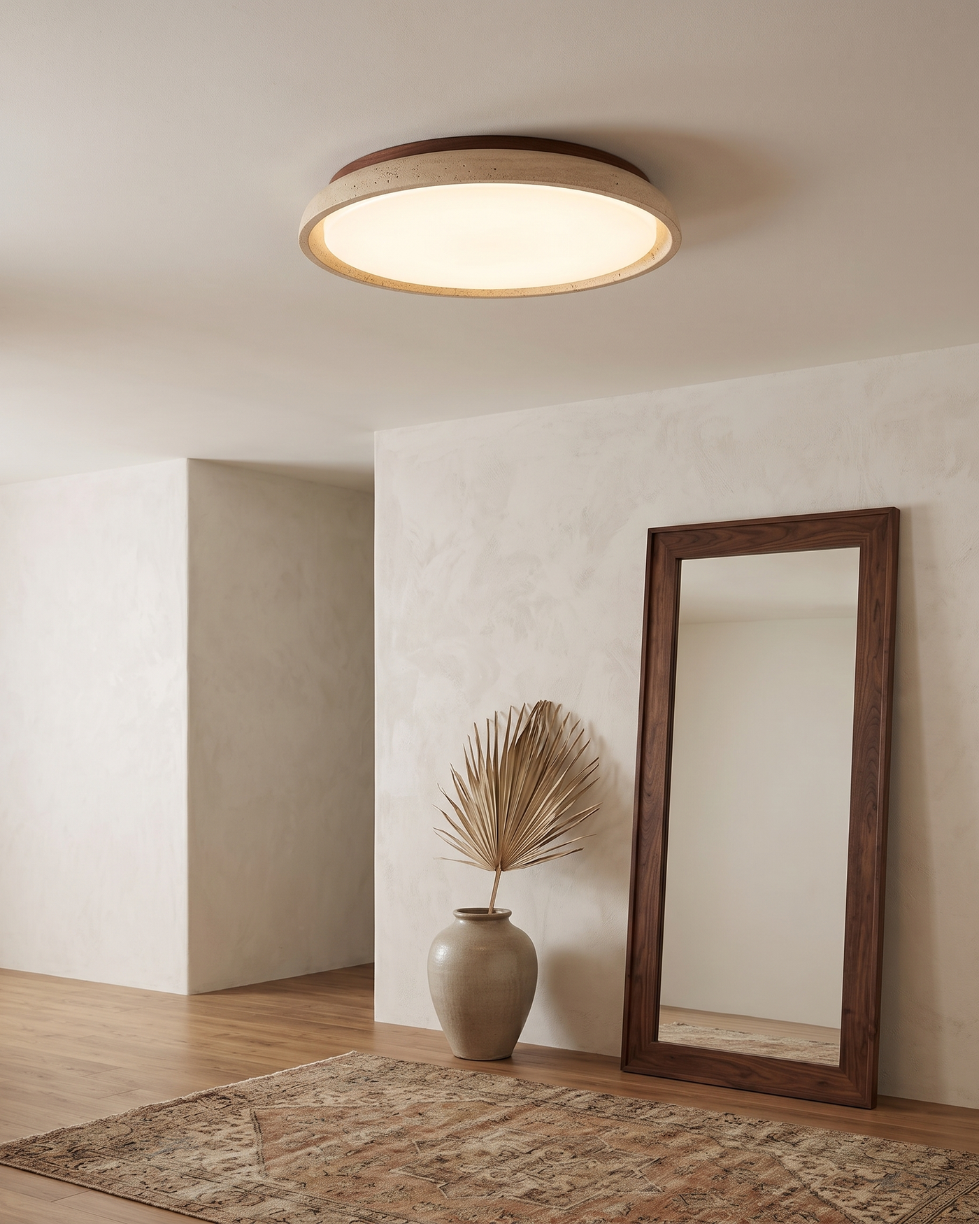 Pietra Walnut Travertine Ceiling Light
