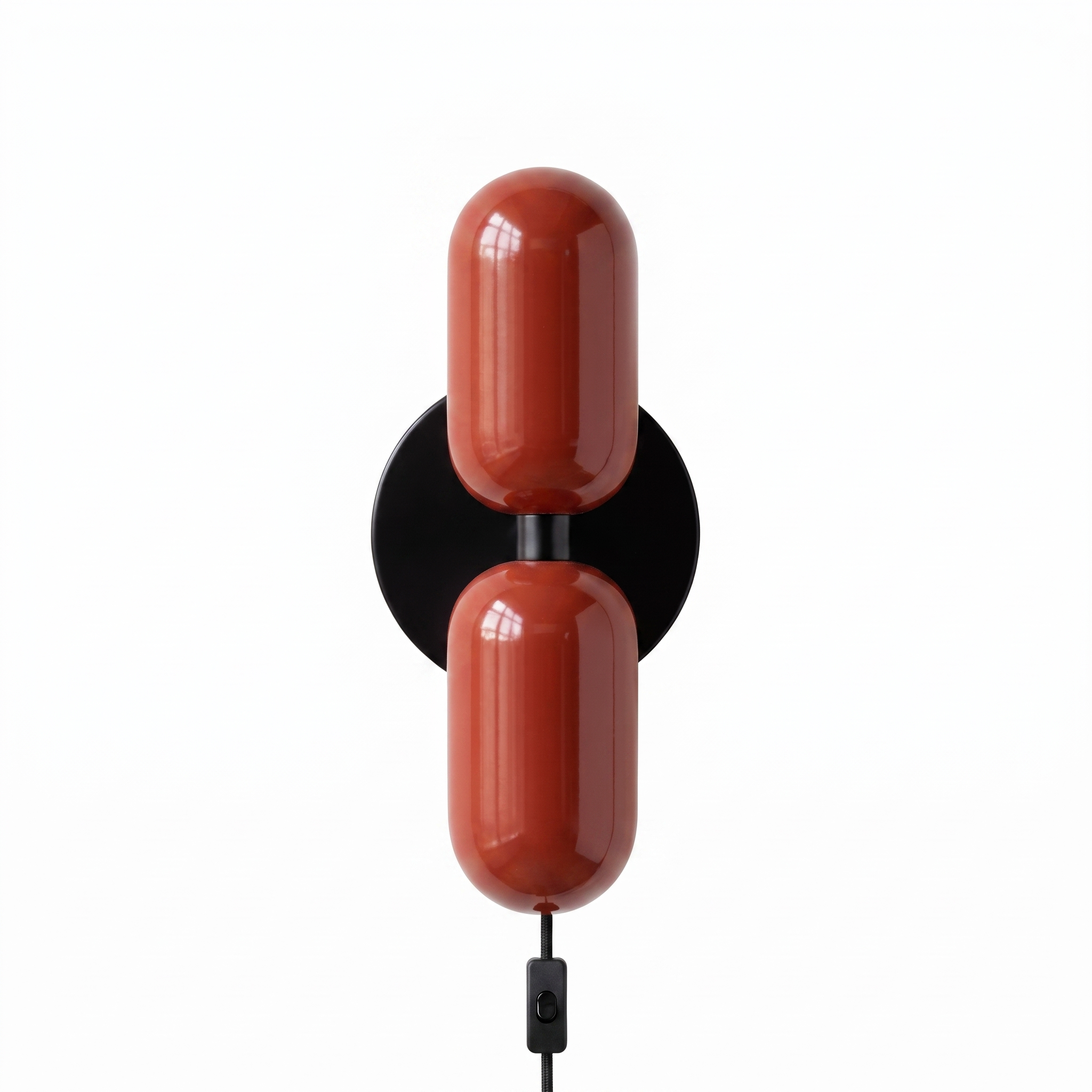 Coralie Two-Tone Wall Light in Red and Black Canopy, primary full-product view