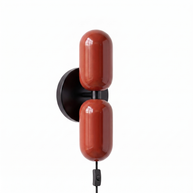 Coralie Two-Tone Wall Light in Red and Black Canopy, secondary full-product view