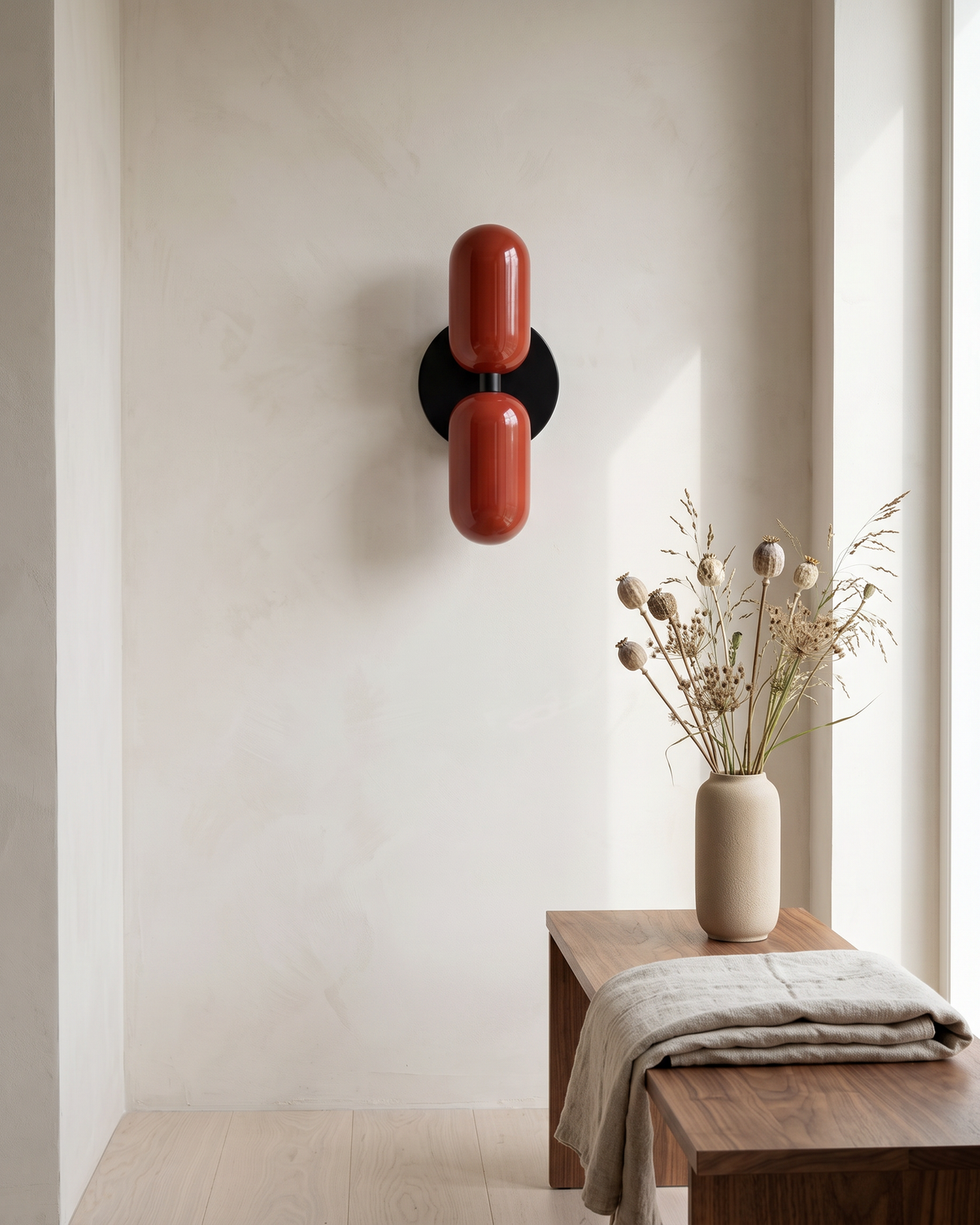 Coralie Two-Tone Wall Light in a styled room