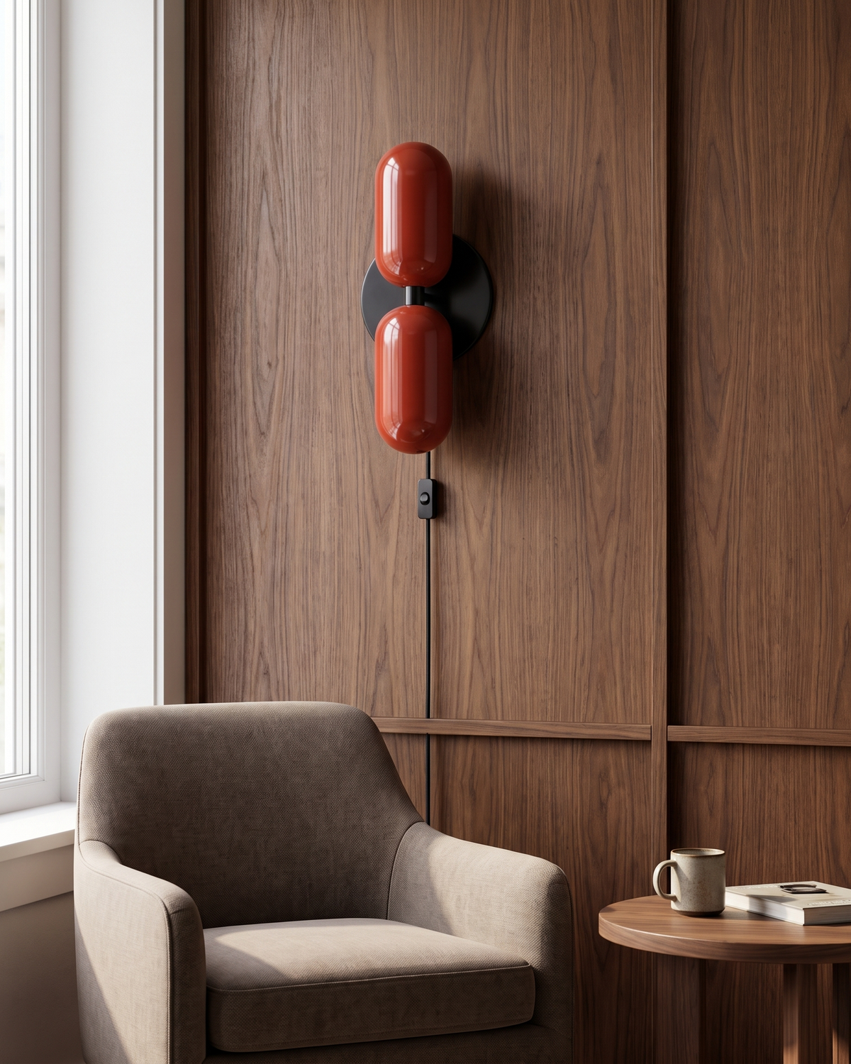 Coralie Two-Tone Wall Light in a styled room