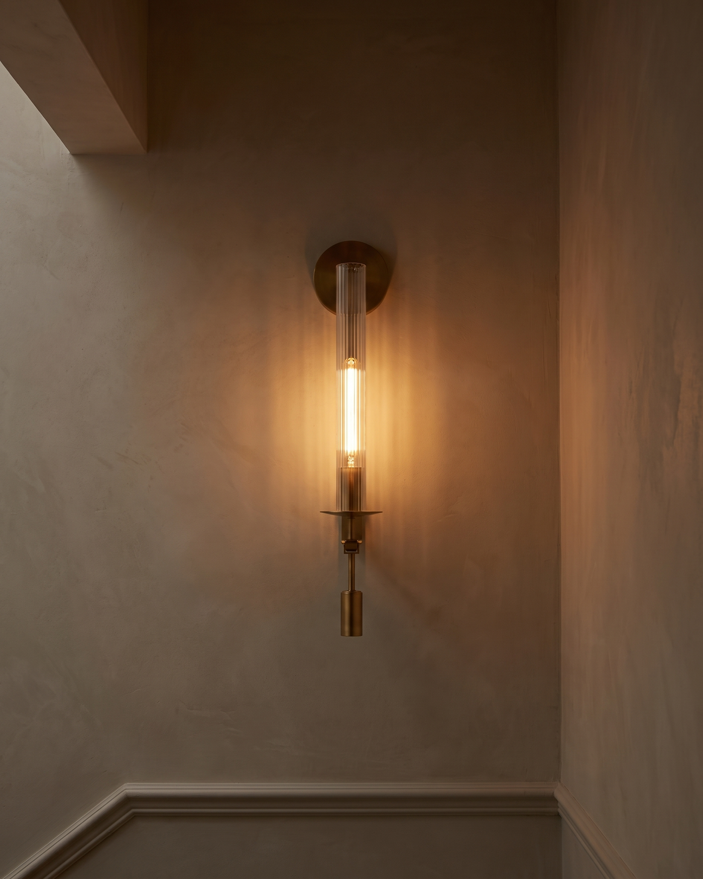 Valenne Ribbed Glass Wall Sconce