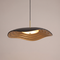 Comvilo Valentina Pendant Lamp in black resin and acrylic, installed in a plain interior.