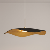 Comvilo Valentina Pendant Lamp in black resin and acrylic, installed, from a different vantage.