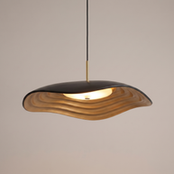 Comvilo Valentina Pendant Lamp in black resin and acrylic, at a three-quarter studio angle.