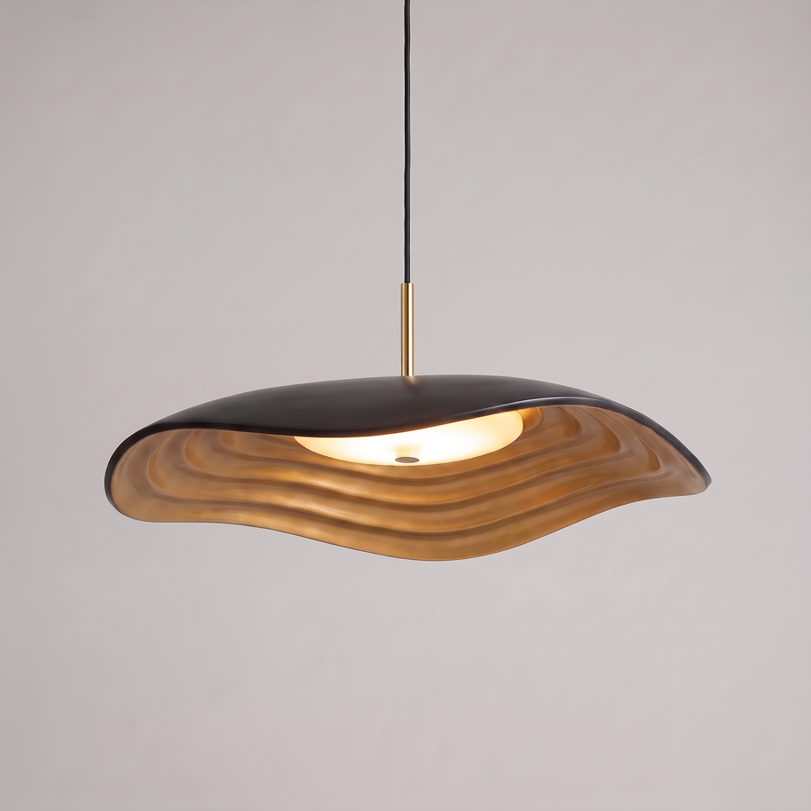 Comvilo Valentina Pendant Lamp in black resin and acrylic, showing construction.