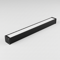 Comvilo Minimalist Black LED Recessed Office Hanging Linear Light Set in black, complete, on a plain studio background.