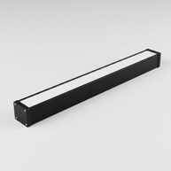 Comvilo Minimalist Black LED Recessed Office Hanging Linear Light Set in black, at a three-quarter studio angle.