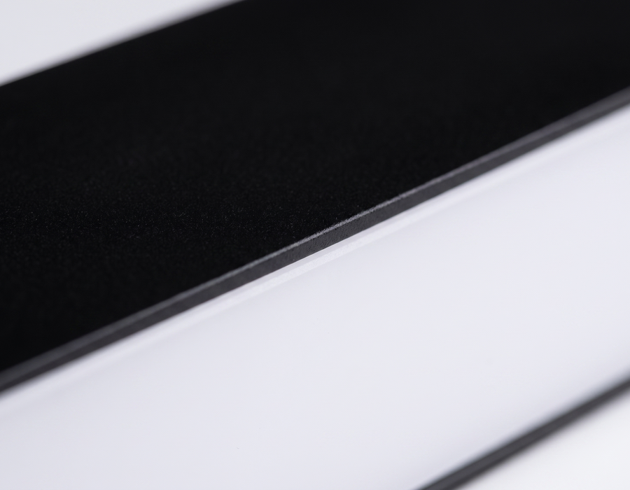 Comvilo Minimalist Black LED Recessed Office Hanging Linear Light Set material detail