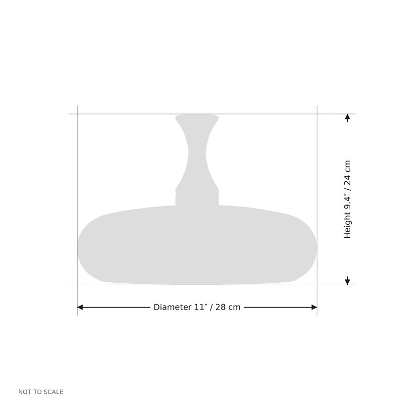 Orlena Antique Brown Glass Plug-In Pendant dimension diagram, not to scale.