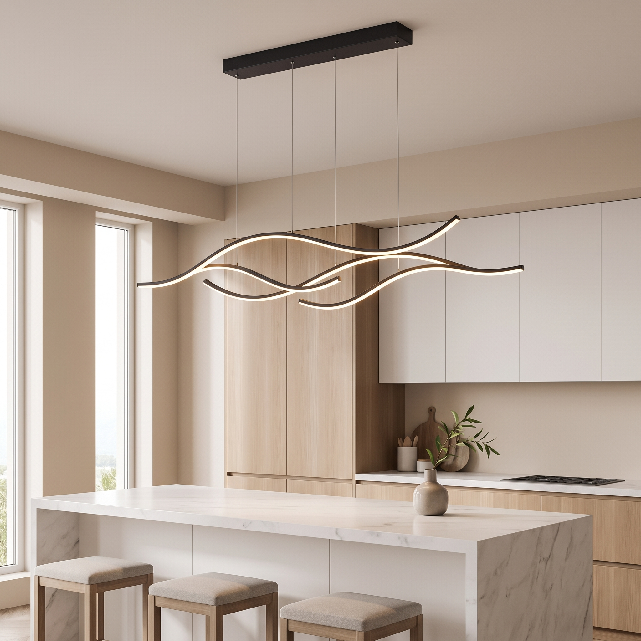 Sinue Wavy Linear LED Pendant